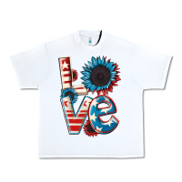 White Love 4th of July Urban Heavy Tee - CowGirlArtShop