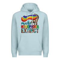 Blue Mist Lgbtq Make Homophobia Extinct Premium Hoodie - BundleAndBundleShop
