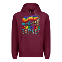 Burgundy Lgbtq Make Homophobia Extinct Premium Hoodie - BundleAndBundleShop