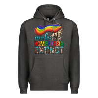 Charcoal Heather Lgbtq Make Homophobia Extinct Premium Hoodie - BundleAndBundleShop