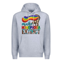 Heather Grey Lgbtq Make Homophobia Extinct Premium Hoodie - BundleAndBundleShop