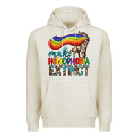 Oatmeal Heather Lgbtq Make Homophobia Extinct Premium Hoodie - BundleAndBundleShop