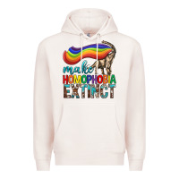 Pale Pink Lgbtq Make Homophobia Extinct Premium Hoodie - BundleAndBundleShop