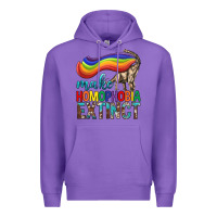 Purple Lgbtq Make Homophobia Extinct Premium Hoodie - BundleAndBundleShop