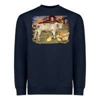 Navy charolaris bull and chicken in barnyard Heavyweight Sweatshirt - RanaPortraitStore