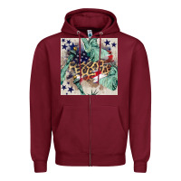 Burgundy statue of liberty leopard Zipper Hoodie - BundleAndBundleShop