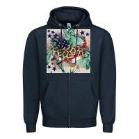 Navy statue of liberty leopard Zipper Hoodie - BundleAndBundleShop