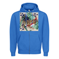 True Royal statue of liberty leopard Zipper Hoodie - BundleAndBundleShop