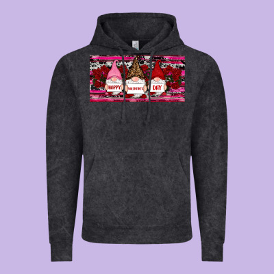 Vintage Hoodie Happy valentines day gnomes rose