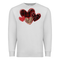 Dove Grey leopard hearts Premium Sweatshirt - MaliasSmallBusiness
