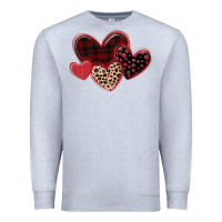Heather Grey leopard hearts Premium Sweatshirt - MaliasSmallBusiness
