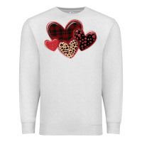 Oatmeal Heather leopard hearts Premium Sweatshirt - MaliasSmallBusiness