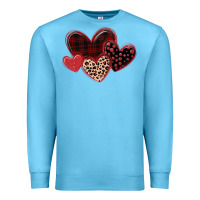 Ocean Blue leopard hearts Premium Sweatshirt - MaliasSmallBusiness
