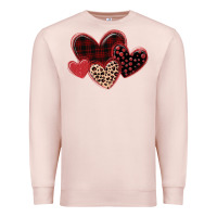 Pale Pink leopard hearts Premium Sweatshirt - MaliasSmallBusiness