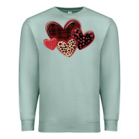 Seafoam leopard hearts Premium Sweatshirt - MaliasSmallBusiness