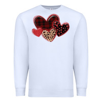 White leopard hearts Premium Sweatshirt - MaliasSmallBusiness