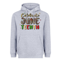 Heather Grey celebrate juneteenth Heavyweight Hoodie - MaliasSmallBusiness