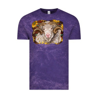 Cloud Purple merino ram with sunflowers Vintage Tee - BarkalooDesign