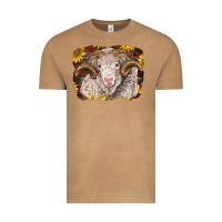 Vintage Camel merino ram with sunflowers Vintage Tee - BarkalooDesign