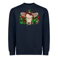 Navy Christmas charolais calf Heavyweight Sweatshirt - RanaPortraitStore