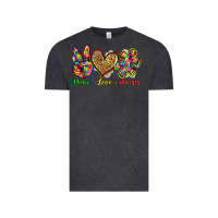 Vintage Black peace love autism Vintage Tee - Zillion Design Studio
