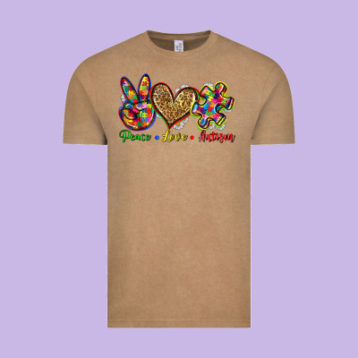 Peace Love Autism Vintage Tee Designed By Zillion Design Studio