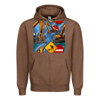 Chestnut excavator seamless pattern Zipper Hoodie - BundleAndBundleShop