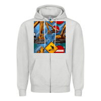 Dove Grey excavator seamless pattern Zipper Hoodie - BundleAndBundleShop