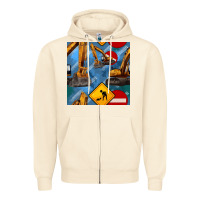 Sandshell excavator seamless pattern Zipper Hoodie - BundleAndBundleShop
