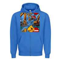 True Royal excavator seamless pattern Zipper Hoodie - BundleAndBundleShop