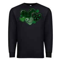 Black leopard hearts st patricks day Premium Sweatshirt - MaliasSmallBusiness
