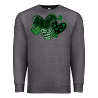 Charcoal Heather leopard hearts st patricks day Premium Sweatshirt - MaliasSmallBusiness
