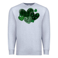 Heather Grey leopard hearts st patricks day Premium Sweatshirt - MaliasSmallBusiness