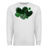 Oatmeal Heather leopard hearts st patricks day Premium Sweatshirt - MaliasSmallBusiness