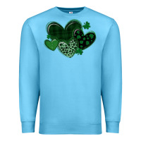 Ocean Blue leopard hearts st patricks day Premium Sweatshirt - MaliasSmallBusiness