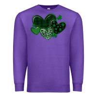 Purple leopard hearts st patricks day Premium Sweatshirt - MaliasSmallBusiness