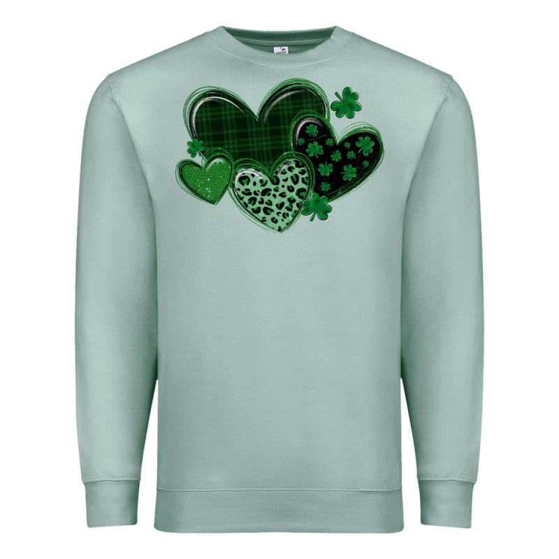 Leopard Hearts St Patricks Day Premium Sweatshirt by MaliasSmallBusiness | Teevron