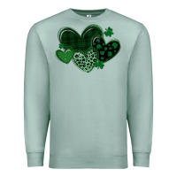 Seafoam leopard hearts st patricks day Premium Sweatshirt - MaliasSmallBusiness