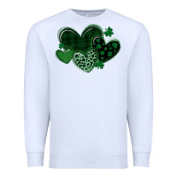 White leopard hearts st patricks day Premium Sweatshirt - MaliasSmallBusiness
