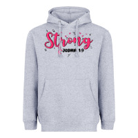 Heather Grey strong joshua 1 9 Heavyweight Hoodie - MaliasSmallBusiness