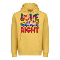 Antique Gold Love İs a Human Right Premium Hoodie - BundleAndBundleShop