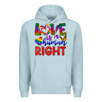 Blue Mist Love İs a Human Right Premium Hoodie - BundleAndBundleShop