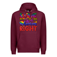 Burgundy Love İs a Human Right Premium Hoodie - BundleAndBundleShop