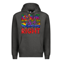 Charcoal Heather Love İs a Human Right Premium Hoodie - BundleAndBundleShop
