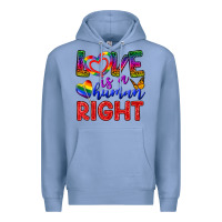 Colony Blue Love İs a Human Right Premium Hoodie - BundleAndBundleShop