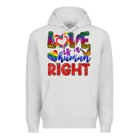 Dove Grey Love İs a Human Right Premium Hoodie - BundleAndBundleShop