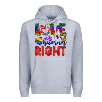 Heather Grey Love İs a Human Right Premium Hoodie - BundleAndBundleShop