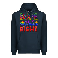Navy Love İs a Human Right Premium Hoodie - BundleAndBundleShop