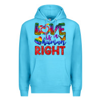 Ocean Blue Love İs a Human Right Premium Hoodie - BundleAndBundleShop