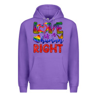 Purple Love İs a Human Right Premium Hoodie - BundleAndBundleShop